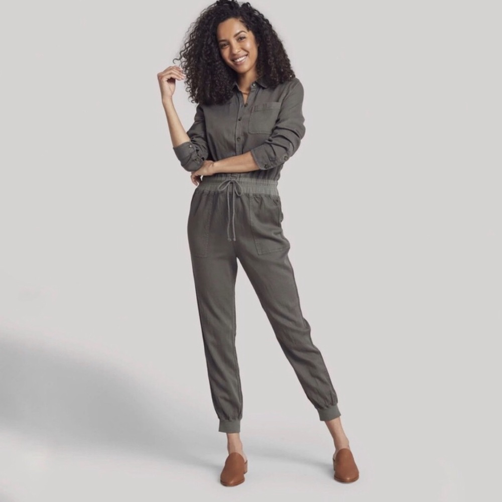 Faherty Arlie Day Jumpsuit in Green Size Medium